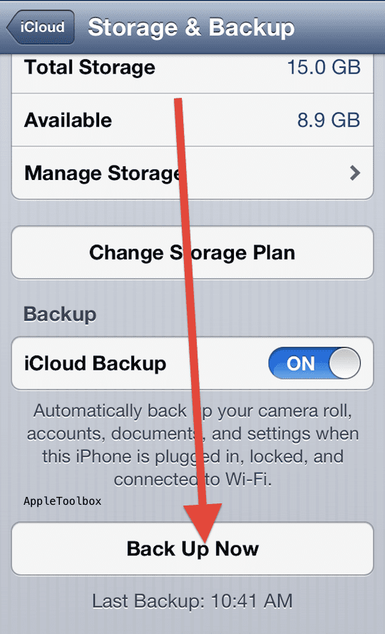 iCloud-back up τώρα iPhone