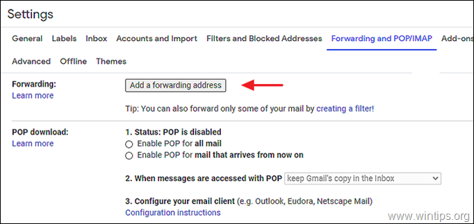 Videresend GMAIL til Outlook