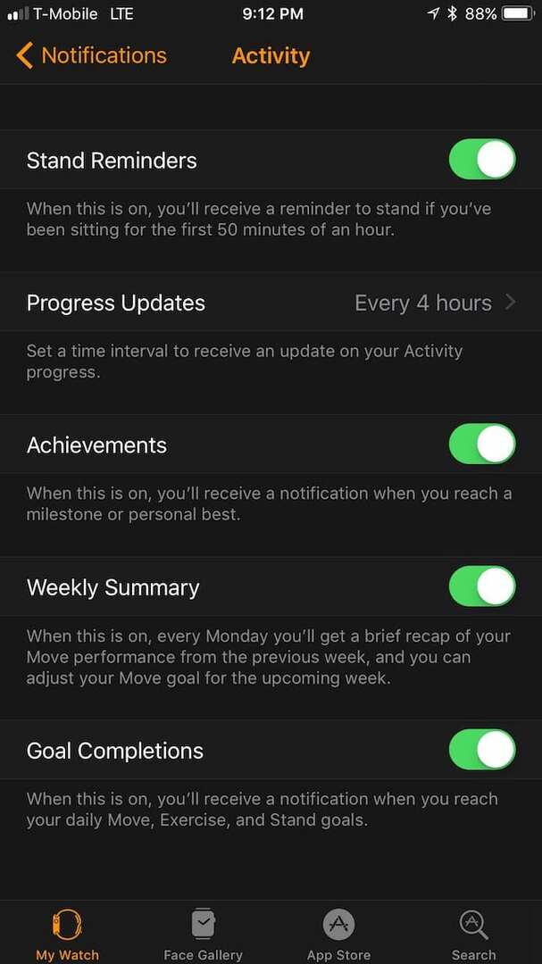 Notificaciones específicas de Apple Watch