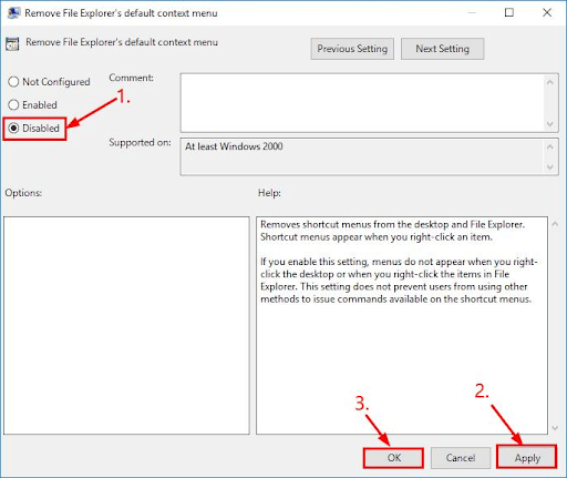 Remover menu de contexto padrão do File Explorer