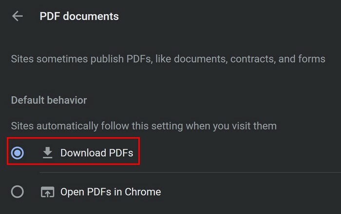 ดาวน์โหลดตัวเลือก PDF ใน Chrome