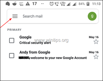 schimba parola gmail android