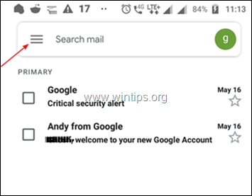 pakeisti gmail slaptažodį android