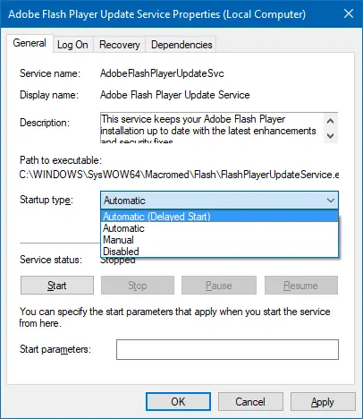 fenêtres de services de démarrage différé automatique et automatique