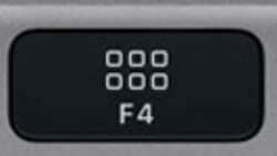 Bilde av F4 Launchpad-knappen på et MacBook-tastatur