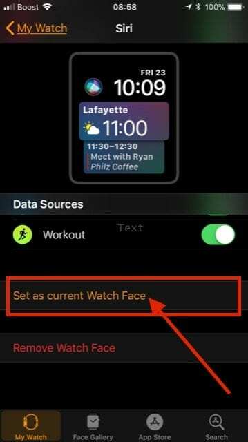 Добавление и настройка Siri Face на Apple Watch