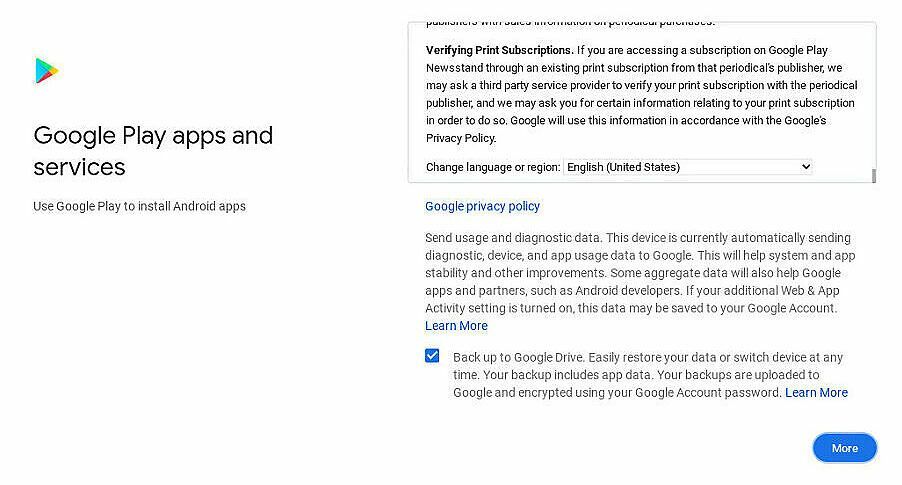 ภาพหน้าจอของ Google Play บน Chromebook