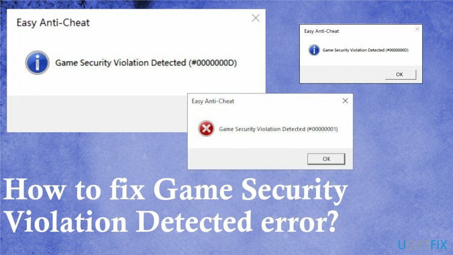 ข้อผิดพลาดที่ตรวจพบการละเมิดความปลอดภัยของเกม