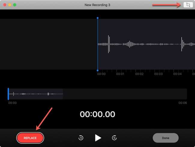 Asendage Portion Voice Memos Mac