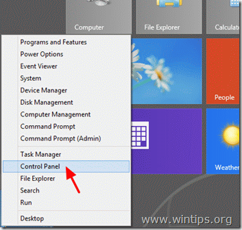 windows 8 - otvorte ovládací panel
