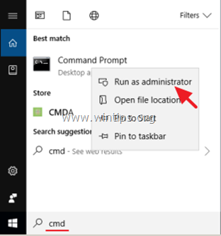 jalankan command prompt sebagai administrator