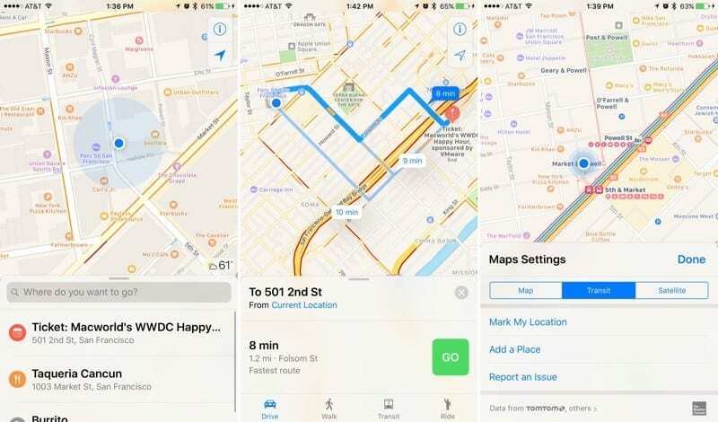 Apple Maps operētājsistēmā iOS 10