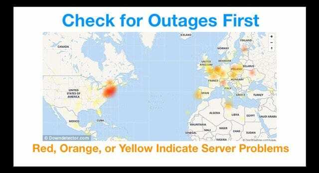 Live server- og serviceafbrydelser på verdenskortet