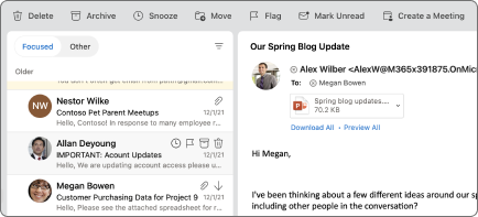 Email Snooze ფუნქცია Outlook-ზე (ფოტო: Microsoft-ის თავაზიანობით)