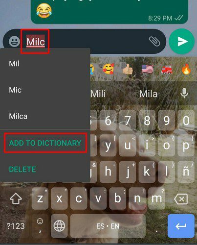 Ajouter au dictionnaire Android