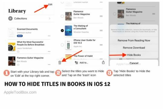 როგორ დავმალოთ წიგნები iOS 12-ში