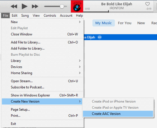 iTunes 12 Créer une version AAC