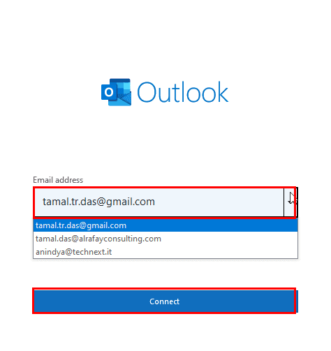 Hinzufügen eines neuen Kontos zu Outlook