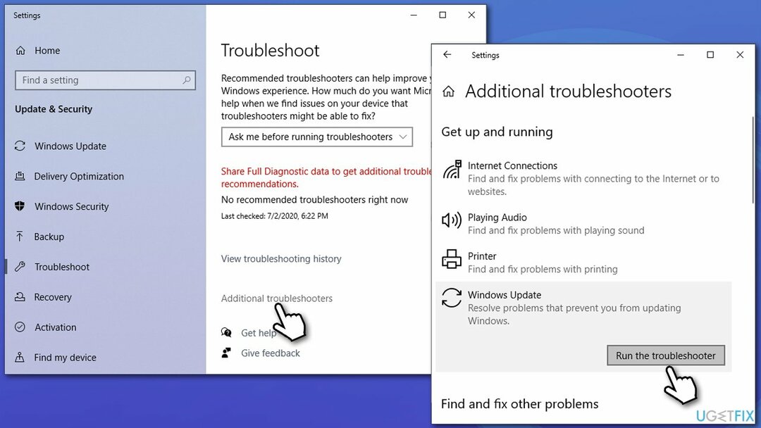 Voer de probleemoplosser voor Windows-updates uit