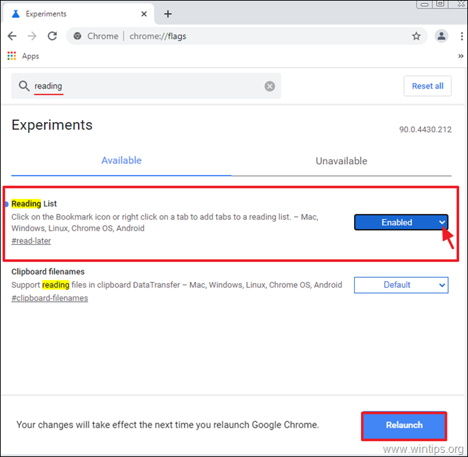 Masaüstünde Chrome Okuma Listesi Nasıl Etkinleştirilir veya Kaldırılır.