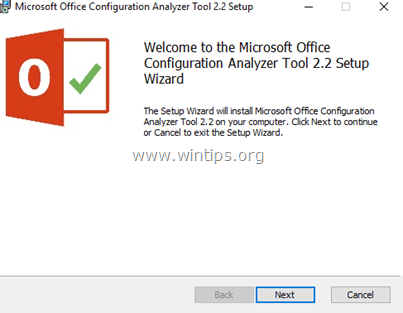 „Office Configuration Analyzer“ įrankis.