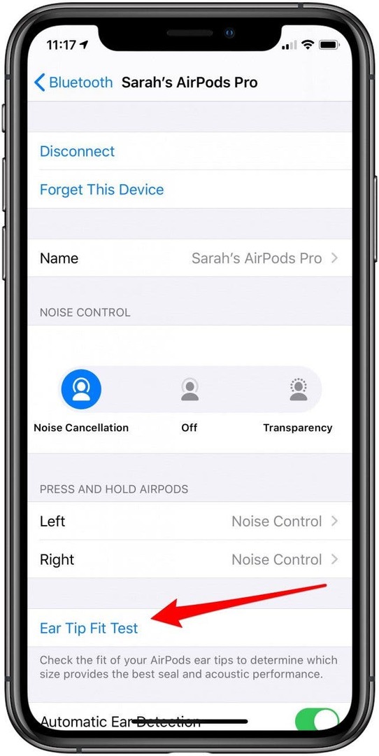 Airpods pro fit test