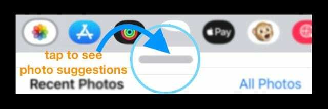 Barra gris para ver sugerencias de fotos de iPhone o iPad iOS 12