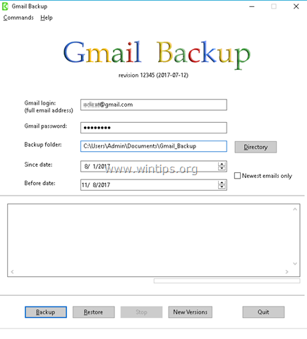 Βοηθητικό πρόγραμμα δημιουργίας αντιγράφων ασφαλείας και επαναφοράς Gmail