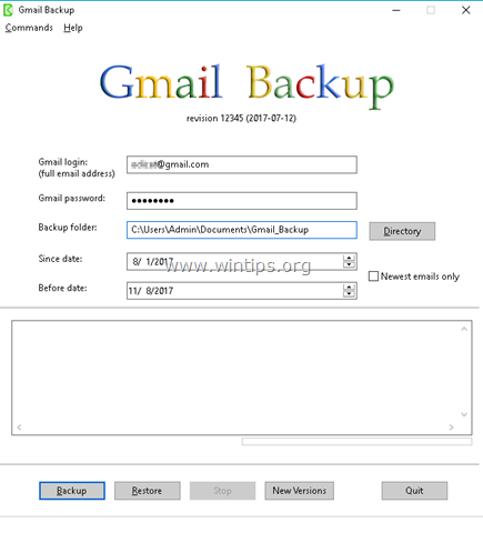 Utilitar de backup și restaurare Gmail