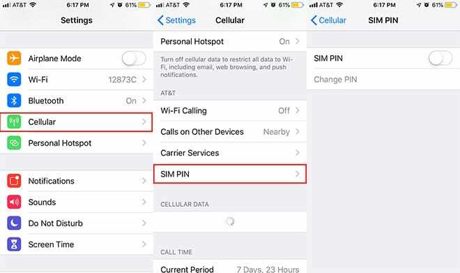 رمز PIN لبطاقة SIM