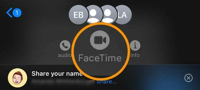 opravite skupinski klic FaceTime iz aplikacije za sporočila