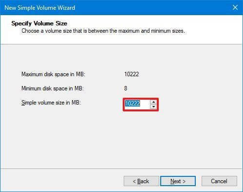 ใหม่ Simple Volume Wizard