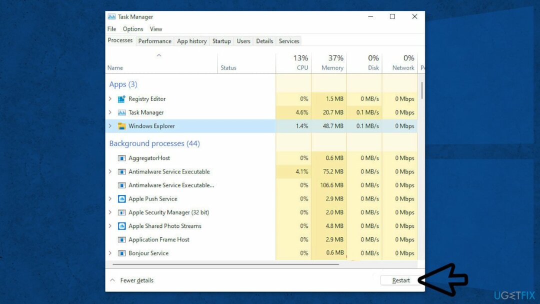 Genstart File Explorer