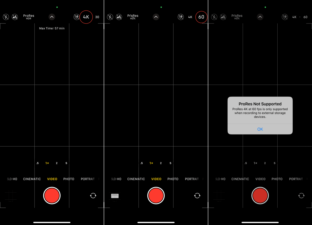 כיצד להקליט וידאו ProRes לכונן חיצוני באייפון 15 Pro - 4