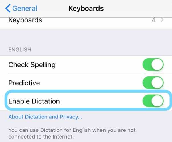 Diktat in den Tastatureinstellungen aktivieren iOS iPhone