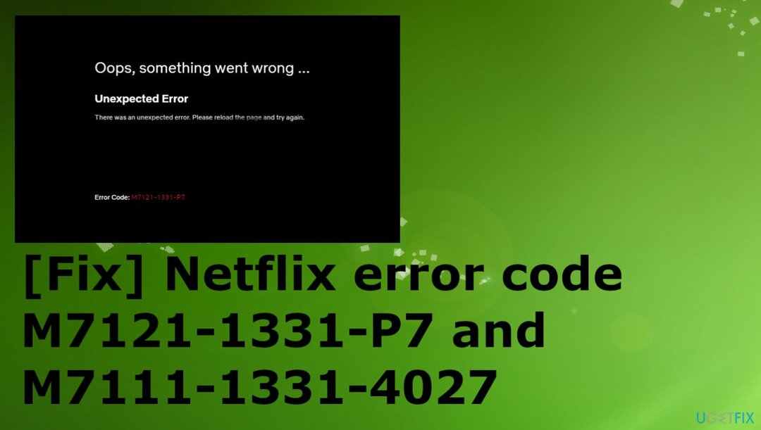 Netflix 브라우저 오류 M7121-1331