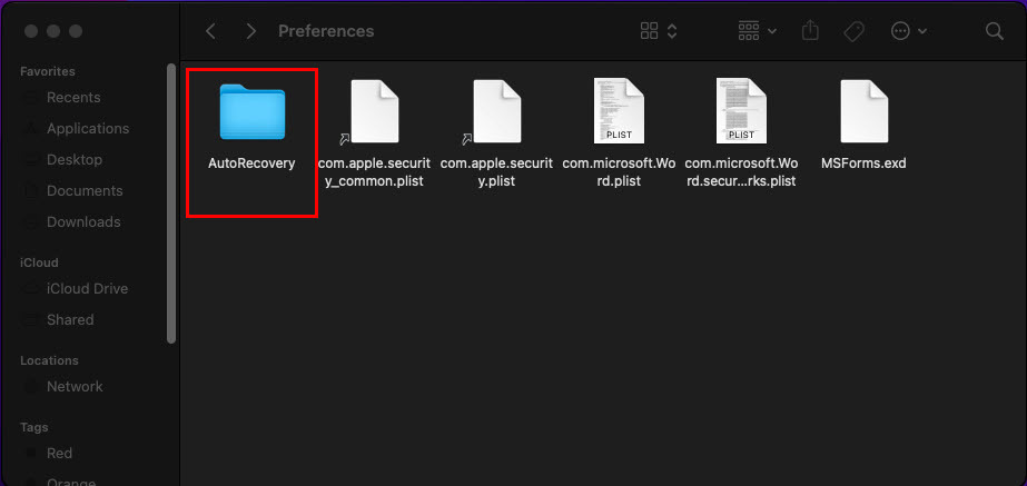 Як відновити незбережений документ Word на Mac із папки AutoRecovery