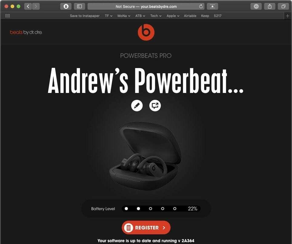 ปัญหาการเชื่อมต่อ PowerBeats Pro Beats Updater 2