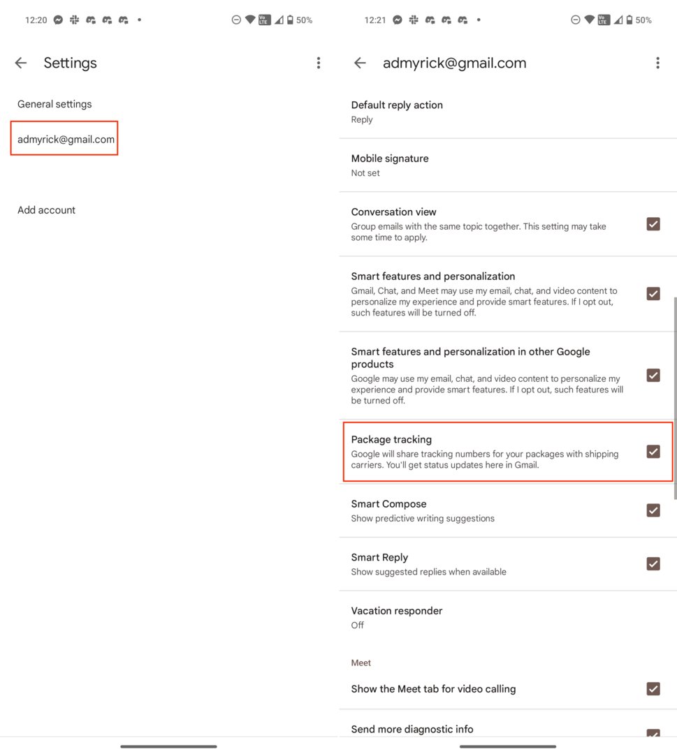 Leveringen volgen in Gmail op Android - 2