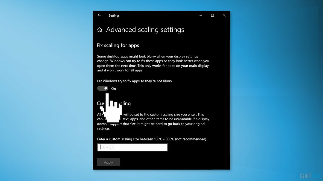 Windows 10 skaleringsindstillinger