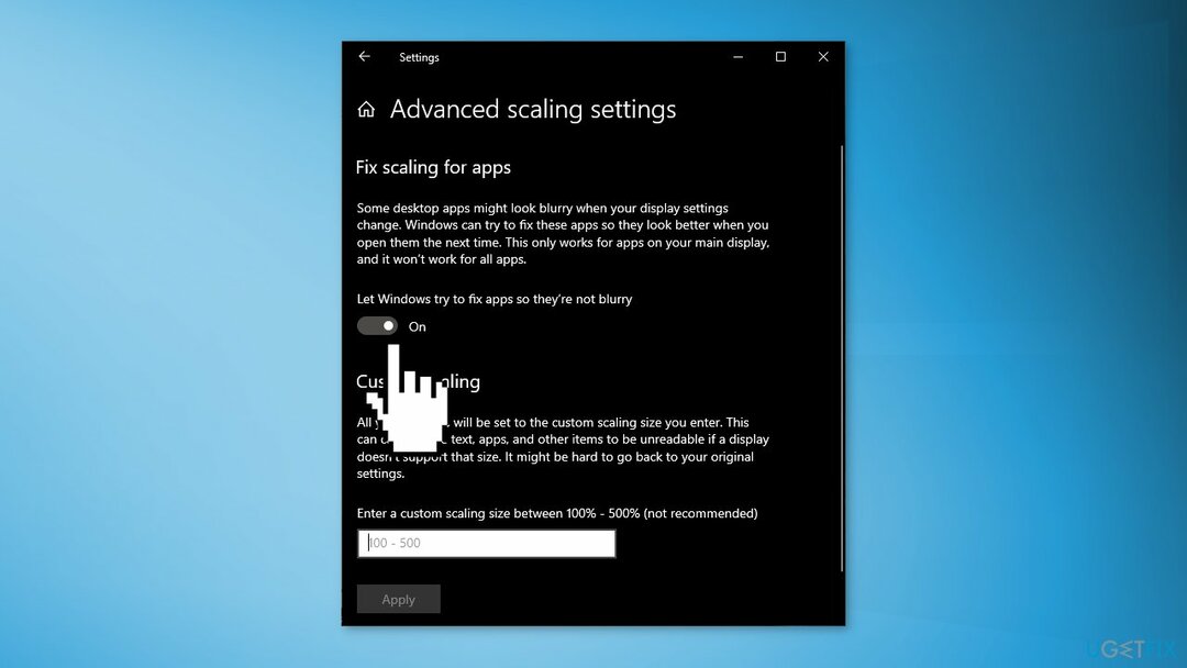 Windows 10 ölçeklendirme ayarları