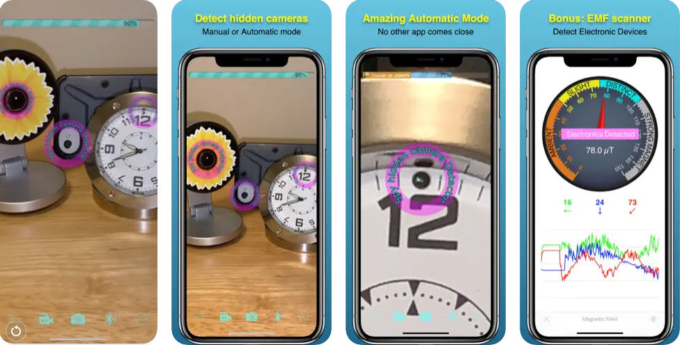 Capturas de tela do iPhone para Spy Hidden Camera Detector