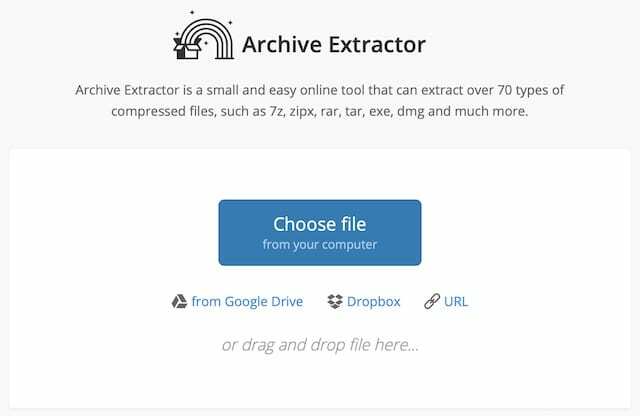 Екстракт. Домашня сторінка ME Archive Extractor.