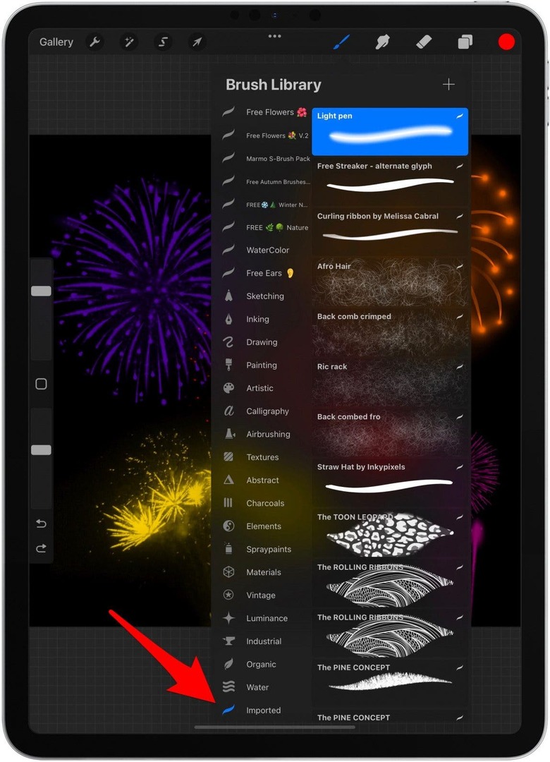 Importuoti Procreate šepečiai