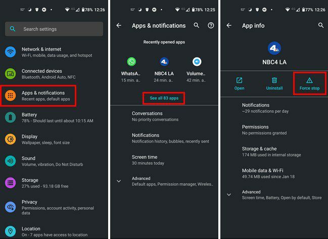 Aplikasi Android Berhenti Paksa