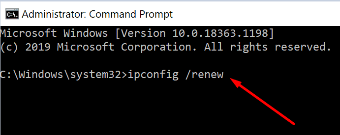 ip config renew командний рядок