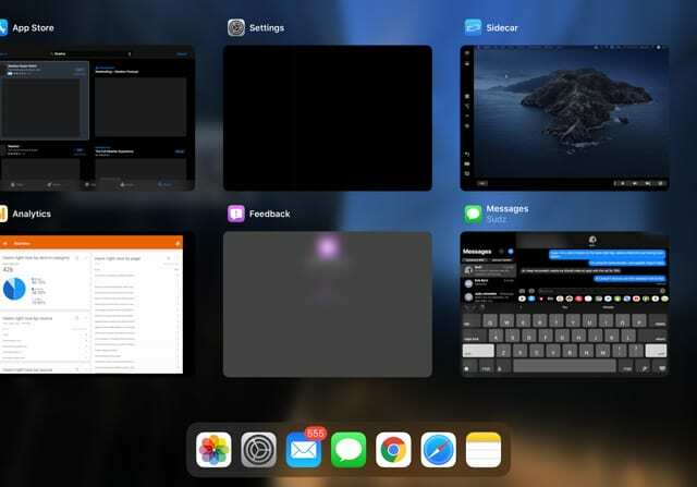 priverstinai uždarykite šoninę priekabą iPad su iPadOS