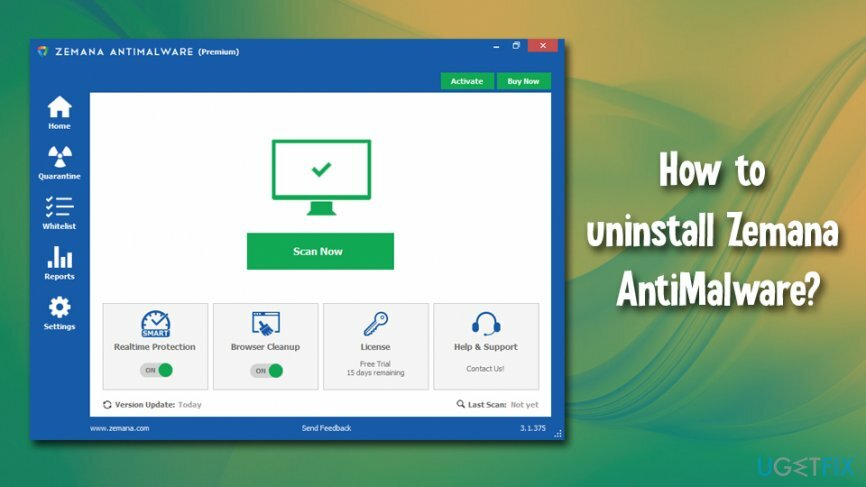 הסר את התקנת Zemana Anti-Malware