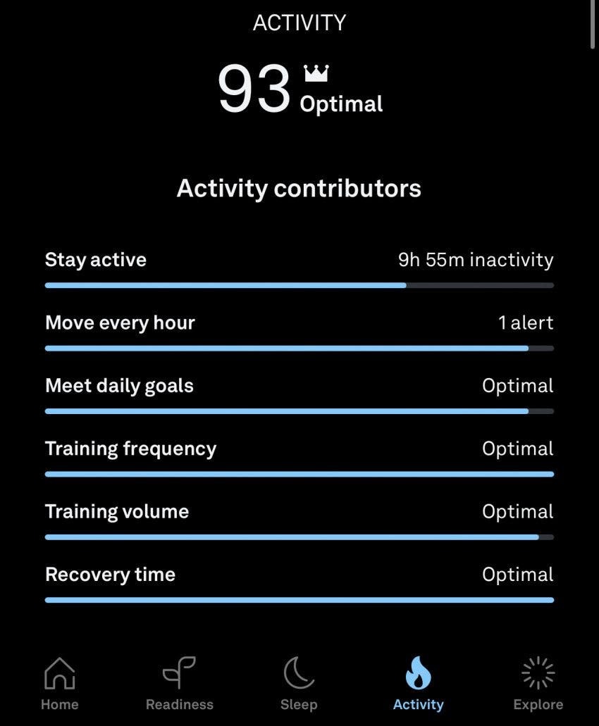 활동 점수 oura 앱