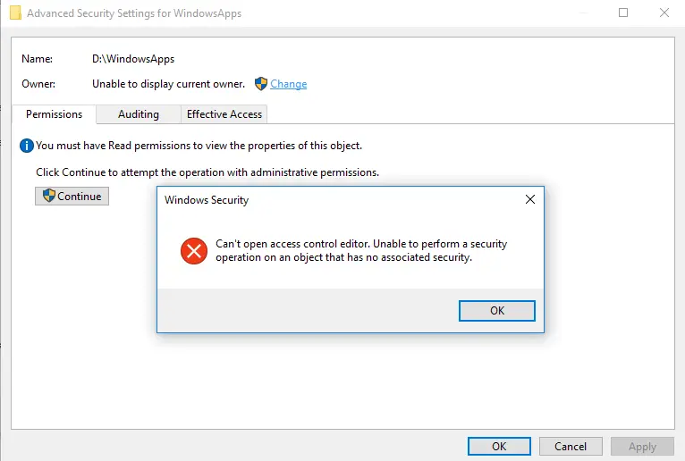 windowsapps klasörünü silemiyorum